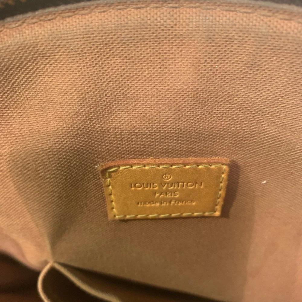 Louis Vuitton Brown Monogram Satchel with Tan Trim